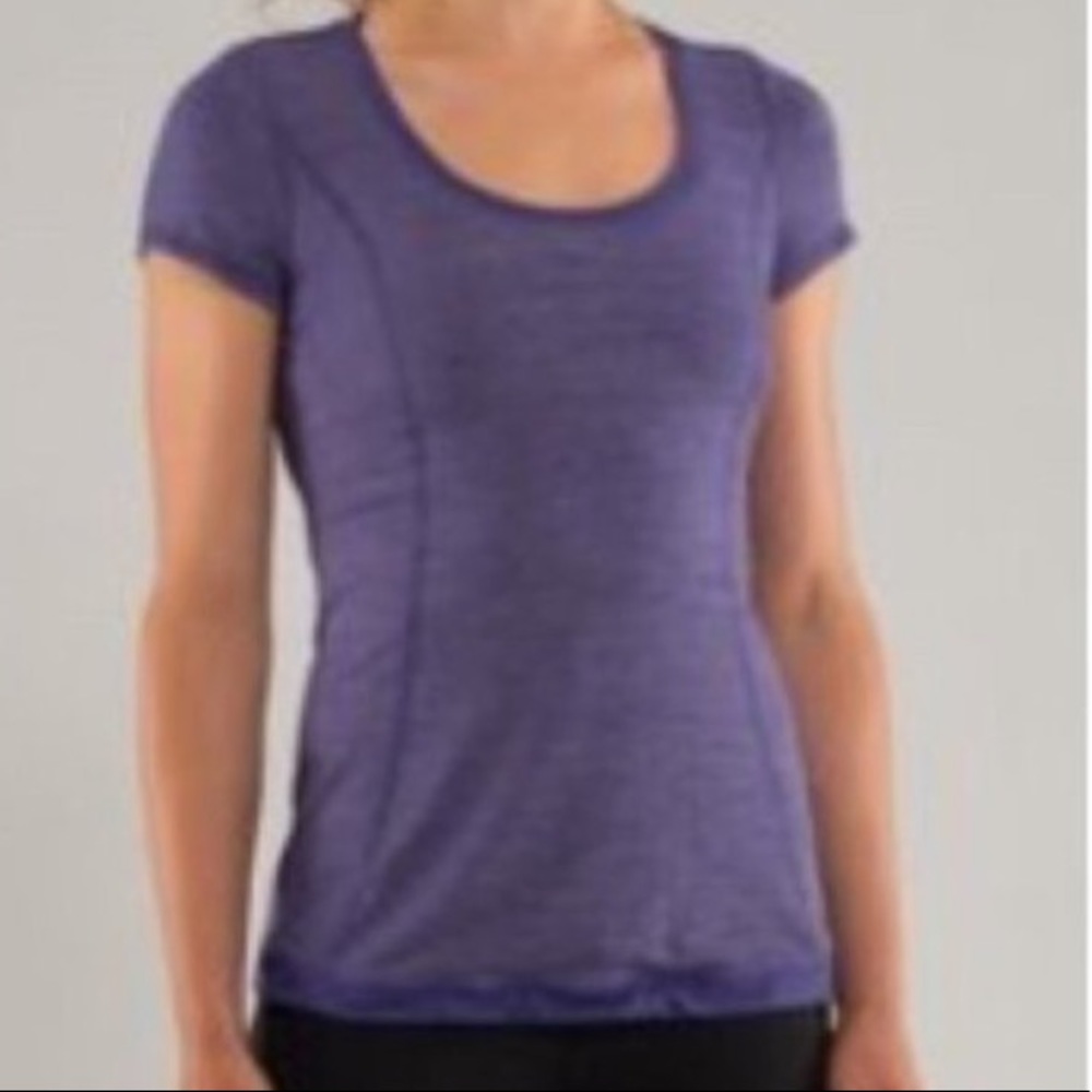 Lululemon Purple Ruched/Cinched Tee